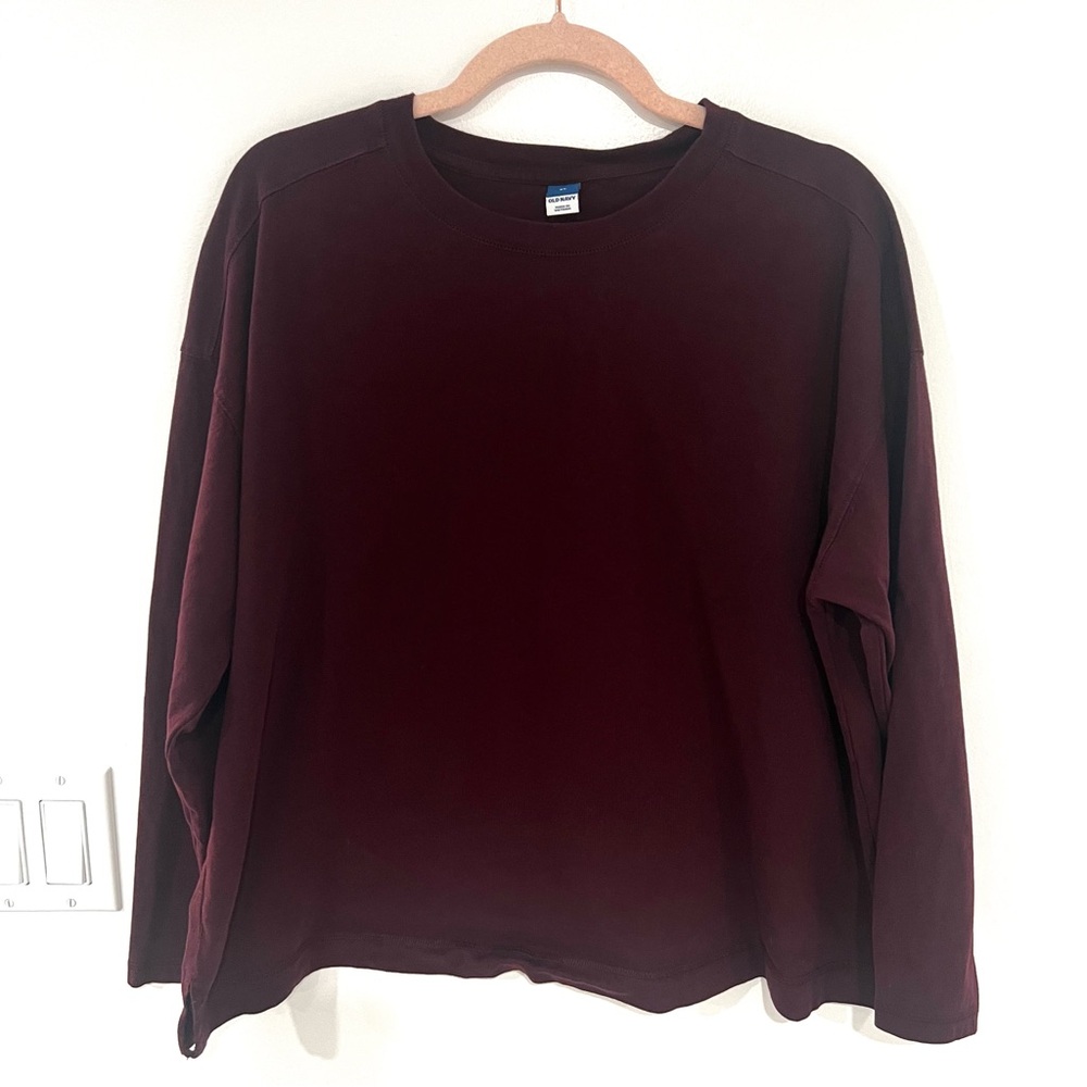Old Navy 100% Cotton Crew Neck Long Sleeve T-Shirt Women’s Sz XL - Picture 2 of 9